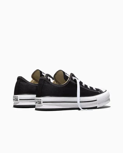 Chuck Taylor All Star EVA Lift Platform Canvas Black/White/Black, Heel View
