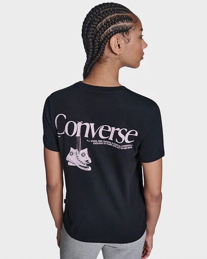 Hanging Shoes T-Shirt Converse Black, Detail View