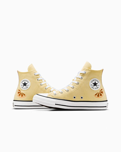 Chuck Taylor All Star Citrus Glitz Like Butter Yellow/White/Black, Detail Angle View
