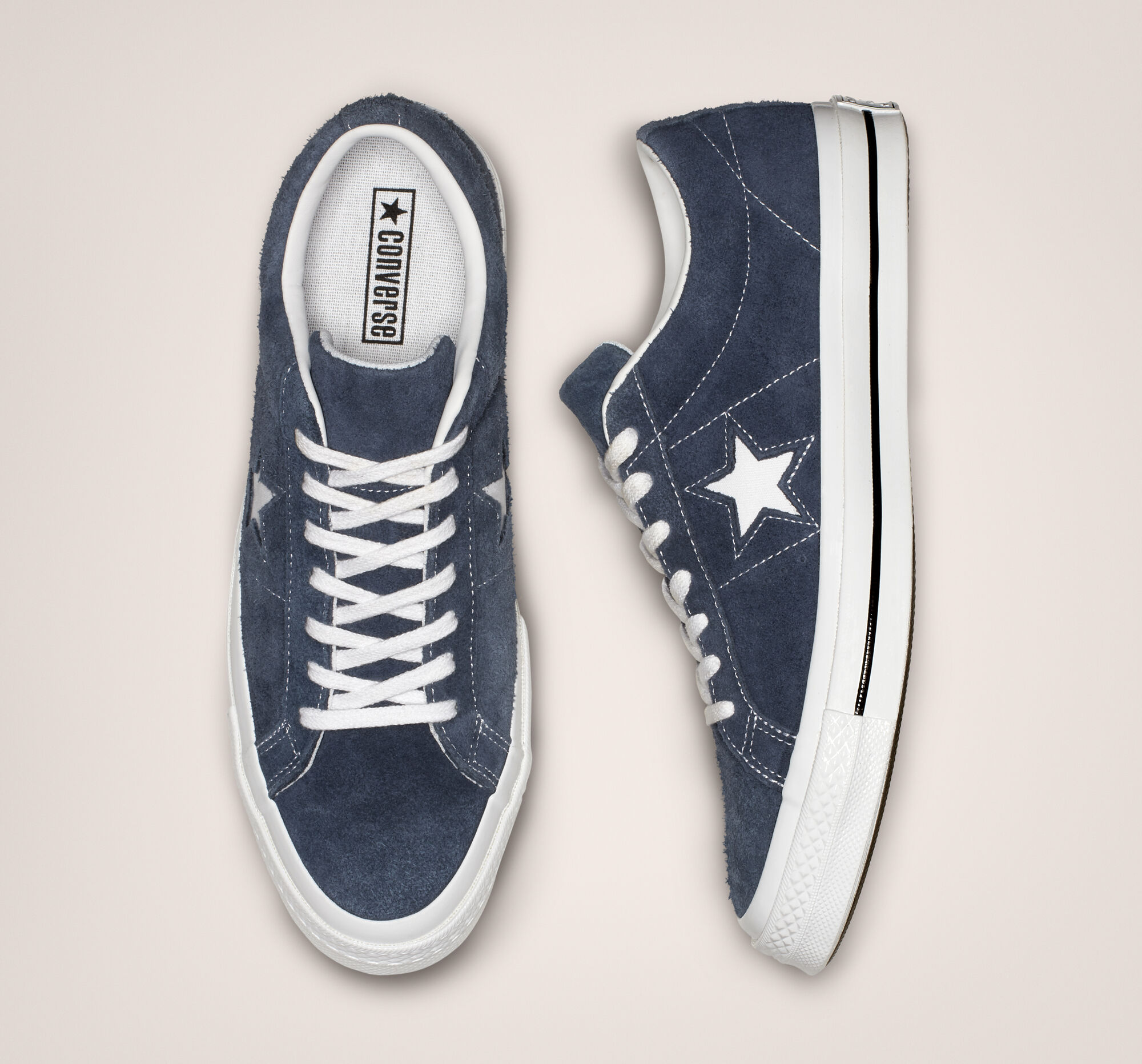 one star vintage suede low top