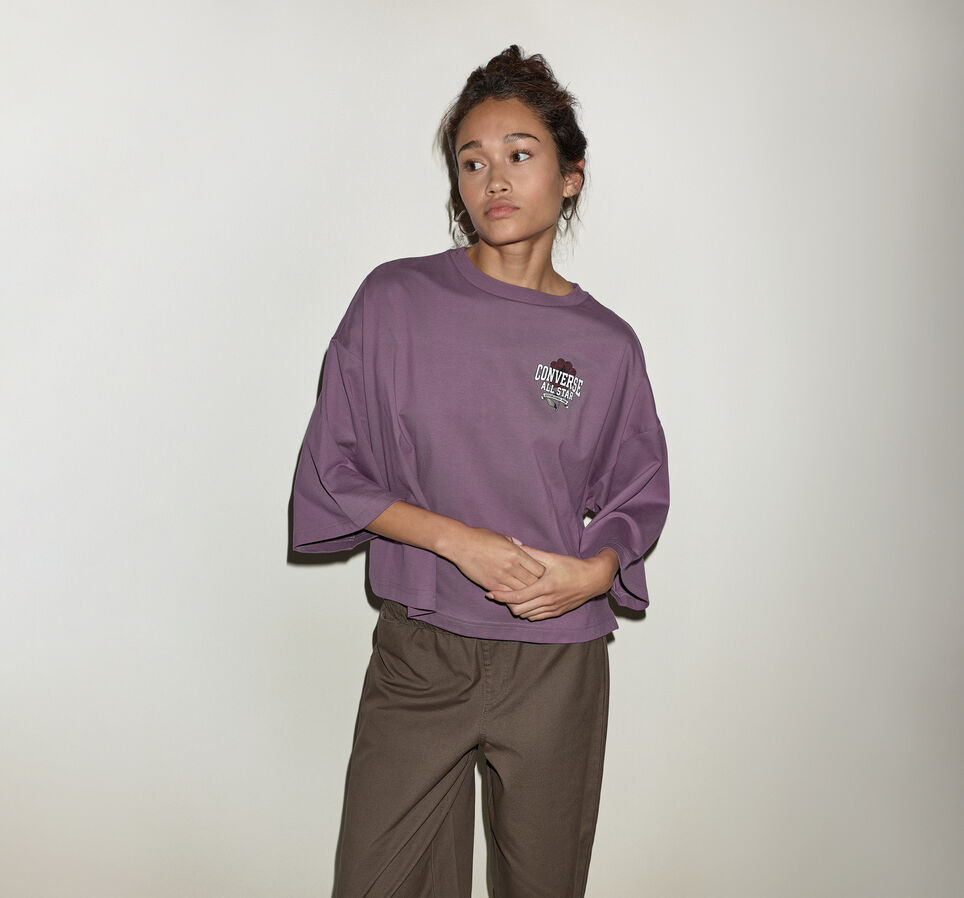 Floral Emblem Short-Sleeve Relaxed T-Shirt Hypnotic Mauve