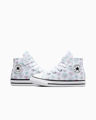 Chuck Taylor All Star Hearts Easy-On White/Oops Pink/White, Detail Angle View
