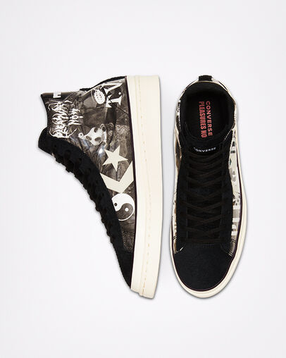 Converse x Pleasures Pro Leather Black/White/Egret