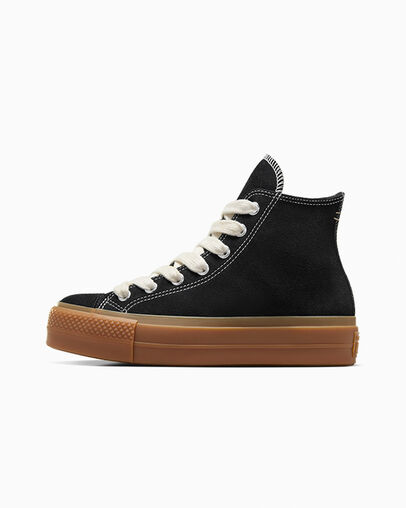 Chuck Taylor All Star Lift Platform Gum Sole Black/Gum Honey/Egret, Inner Side View