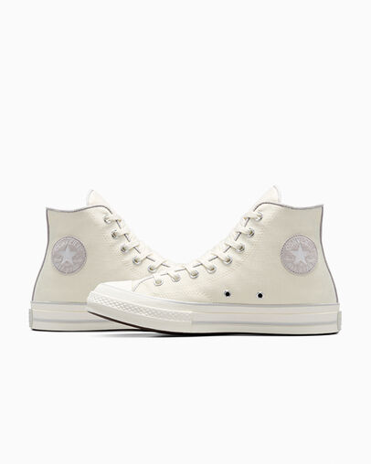 Chuck 70 Canvas & Cotton Egret/Egret/Barely Grey, Detail Angle View