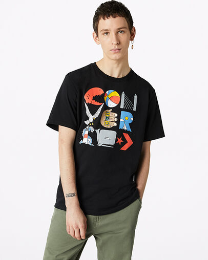 Wrecking Crew Art Tee Converse Black, Front View