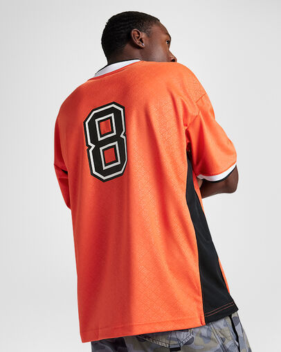 Soccer Jersey Vermillion Red, Back View