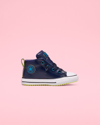 Two-Tone Hiker Leather Chuck Taylor All Star Street Obsidian/Green Abyss/Bold Lime