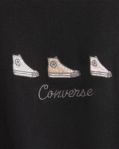 High Tops T-Shirt Converse Black, Full Body View