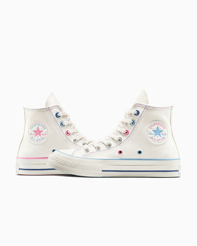 Chuck 70 Stars Egret/Oops Pink/Infinity Pool, Detail Angle View