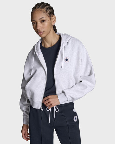 Retro Chuck Taylor Full-Zip Hoodie Lt Grey Heather