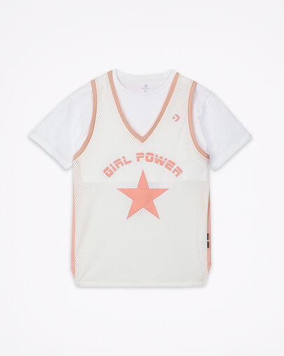 Converse x Feng Chen Wang Oversized Mesh Overlay T-Shirt Cloud Dancer