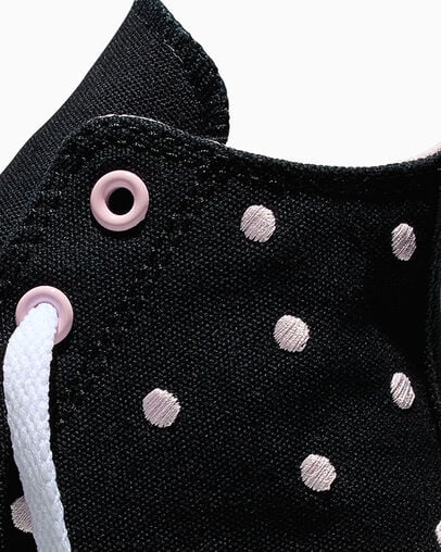 Chuck Taylor All Star Lift Platform Embroidered Polka Dots Black/Lt. Shocking Orchid Pink/White