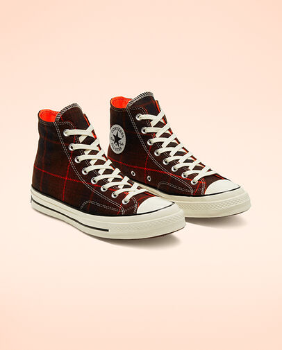 Plaid Chuck 70 Black/Bright Crimson/Egret