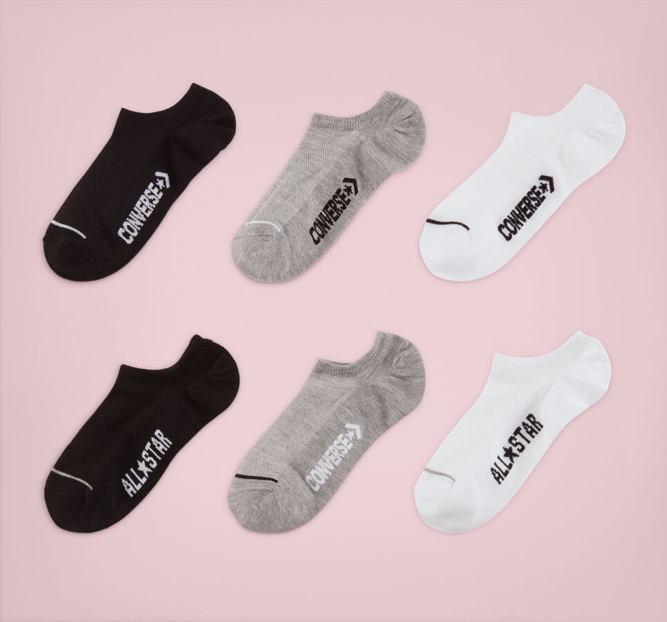 6-Pack Wordmark No-Show Socks Dark Grey Heather