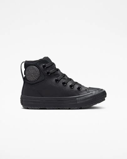 Chuck Taylor All Star Berkshire Boot Leather Black/Black/Iron Grey, Outer Side View