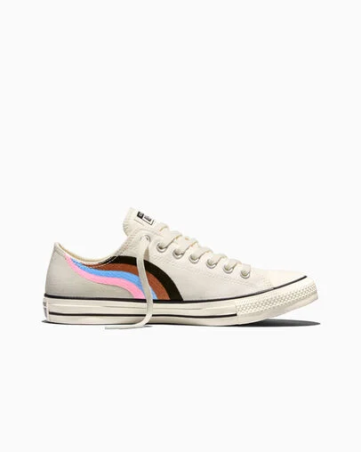 Chuck Taylor All Star Pride Wave Vintage White/Egret/Egret, Outer Side View