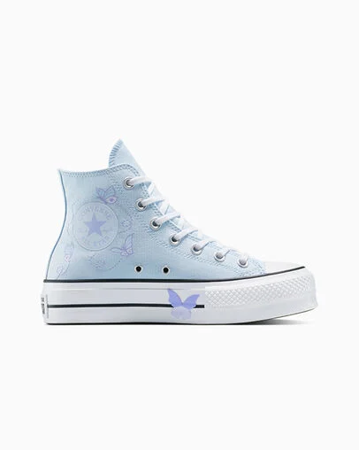 Chuck Taylor All Star Lift Platform Butterflies Blue Supermoon/White/Black, Outer Side View