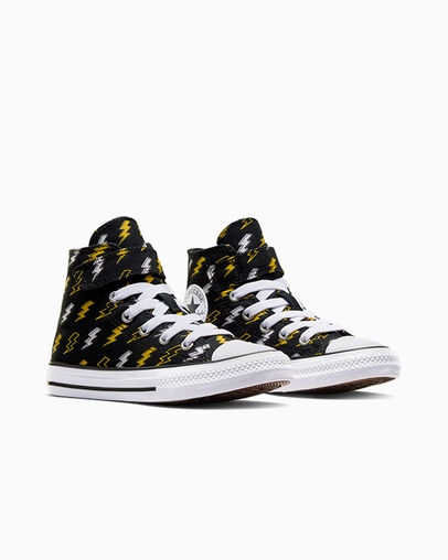 Chuck Taylor All Star Electric Bolt Easy-On Black/Golden Wren/Ghost Town, Top and Side View