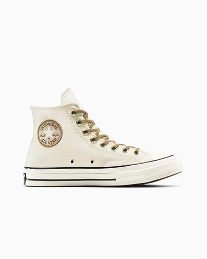 Chuck 70 Houndstooth Lining Egret/Swamp Green/Last Straw, Outer Side View