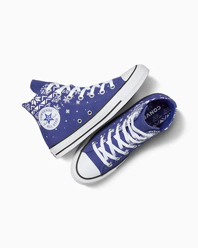 Chuck Taylor All Star Winter Sweater Night Indigo/White/Black, Angled View