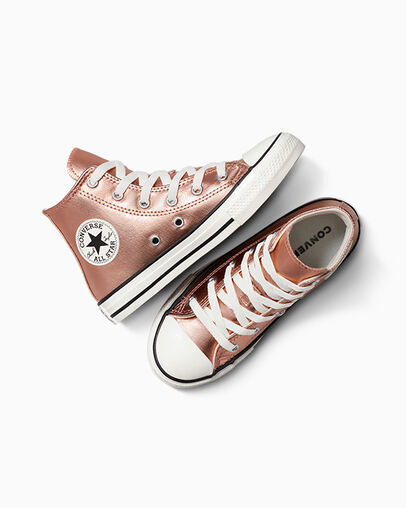 Chuck Taylor All Star Metallic Gold/Egret/Black, Angled View