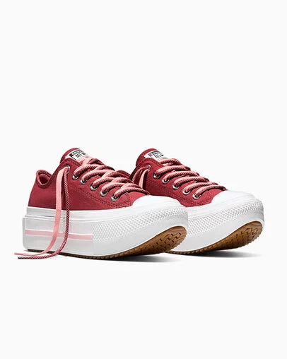 Chuck Taylor All Star Lift Double Stack Platform Double Lace Brick Snack/White/Ok Bloomer