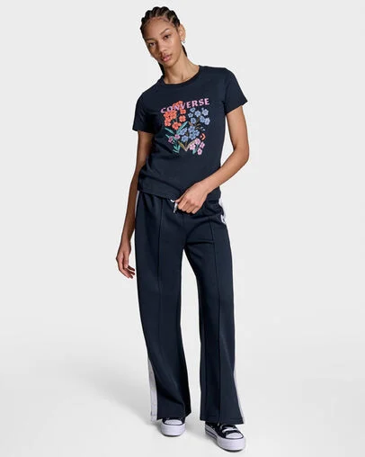 Floral T-Shirt Black, Front View