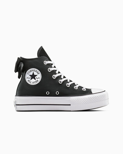Chuck Taylor All Star Lift Platform Bows Black/White/Black, Outer Side View