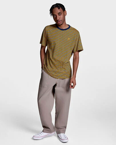 Feeder Stripe T-Shirt Navy/Yellow, Front View