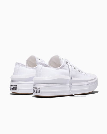 Chuck Taylor All Star Move Canvas Platform White/White/White, Heel View