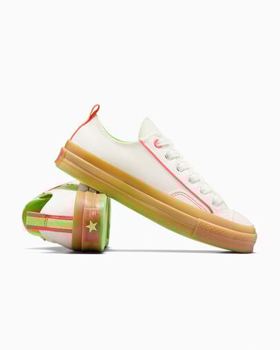 Chuck 70 Retro Hoops Egret/Gum/Watermelon Slushy, Detail Angle View
