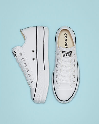 Chuck Taylor All Star Leather Platform Low Top White/Black/White