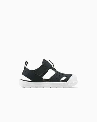 Chuck Taylor Utility Sandal Easy-On Black/White/Black, Outer Side View