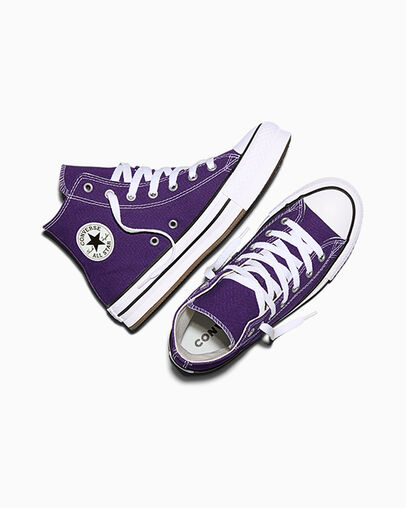 Chuck Taylor All Star EVA Lift Platform Canvas Blackberry Jam Purple/White/Egret, Angled View