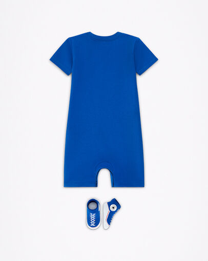 Lil Chuck Taylor Romper Sock Set Converse Blue, Back View
