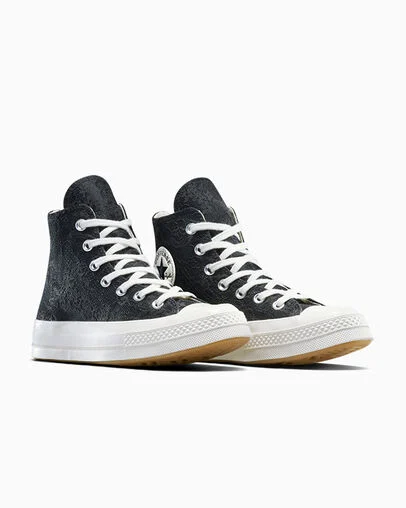 Chuck 70 Lace Black/Total Eclipse/Egret, Top and Side View