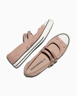 Chuck Taylor All Star Dainty Mary Jane Beads Dried Earth Brown/Egret/Black, Outer Side View