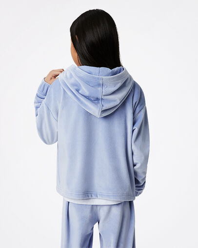 Velour Lurex Hoodie Blue Heron, Detail View