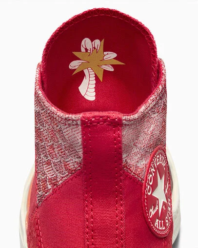 Chuck 70 Lunar New Year Patchwork Red/Fever Dream/Egret, Detail Angle View