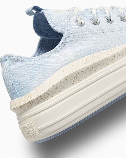 Chuck Taylor All Star Move Platform Washed Canvas Cloudy Daze Blue/Egret/Rainy Daze, Detail Angle View