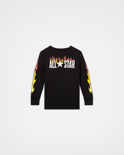 All Star Flames Long Sleeve Tee Black