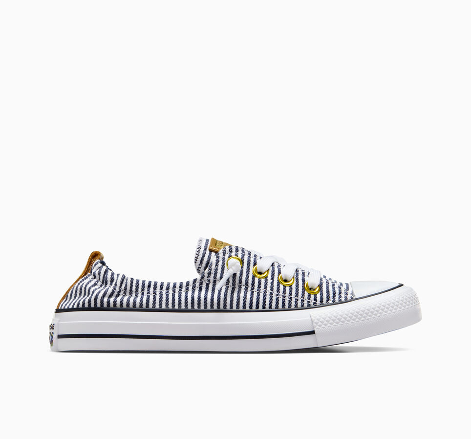 Chuck Taylor All Star Shoreline Slip Herringbone Stripe Obsidian/White/Trek Tan