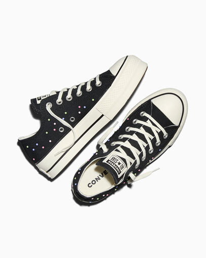 Chuck Taylor All Star Lift Platform Mini Studs Black/Pink/Fresh Cut Green, Angled View