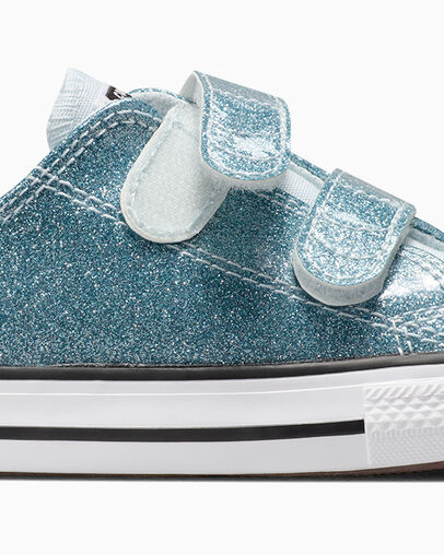 Chuck Taylor All Star Glitter Winter Slay Blue /White/Black, Detail Angle View