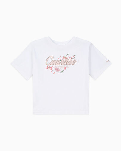 Fall Florals Boxy T-Shirt White, Front View