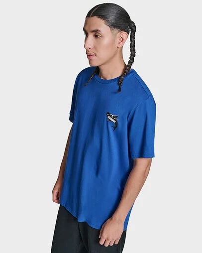 Shark Comic T-Shirt Blue, Back View