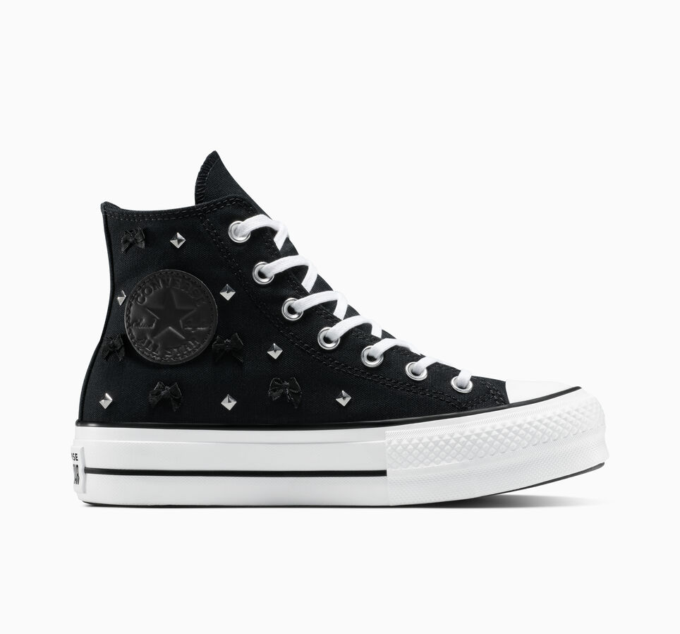 Chuck Taylor All Star Lift Platform Bows & Studs Black/Silver/White