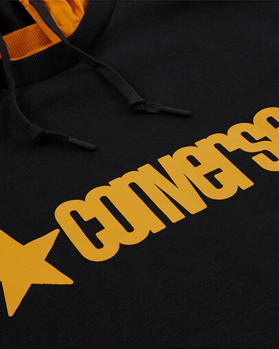 Removable Hooded Crew Converse Black, Full Body View