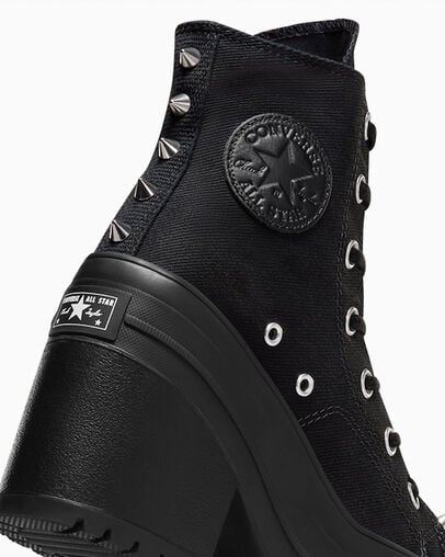 Chuck 70 De Luxe Heel Platform Studded Black/Black/Black, Detail Angle View